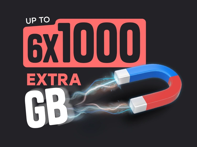 A magnet attracts gigabytes – up to 6 x 1000 GB extra in the promotion.
